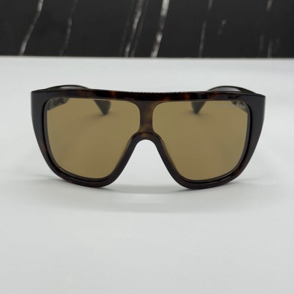 NEW AM0430S 005 ALEXANDER MCQUEEN HAVANA SHIELD UNISEX SUNGLASSES main image 5